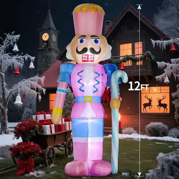 12FT Giant Christmas Inflatable Nutcracker Decoration...